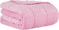 CuteKing Weighted Blanket - Weighted Blanket with Premium Glass Beads - Heavy Blanket Crystal Velvet for Comfort Sleep - Thick Blanket All Season (15lbs, 60"x80", Pink Bubble)
