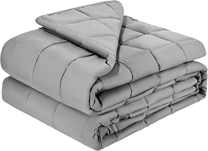 VEVOR Weighted Blanket 88 x 104 inch - King Size, 25 lbs Heavy Blanket with Cooling Glass Beads, Soft & Breathable for All-Season Use, Suitable for Adults 250-310 lbs, Ideal Gift Choice (Grey)