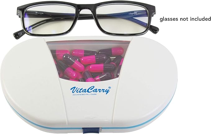 Gasketed 7 Compartment Pill Box Holds Up To 150 Pills Waterproof