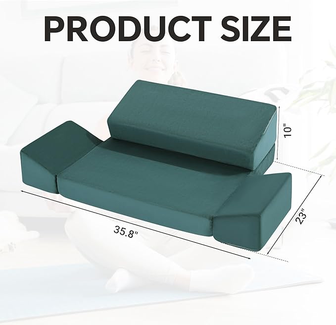 HOMBYS Large Meditation Cushion Foam Meditation Pillows for Sitting on Floor, Yoga Pillow for Adult, Meditation Mat with 2 Knee Cushions and Hip Support-3 Shapes for Different People