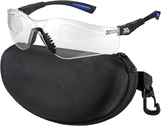 xaegistac Shooting Glasses Anti-fog Shooting Range Eye Protection, Adjustable Safety Glasses with Zipper Hard Case