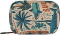 Vintage Beige Surfing Sharks Ans Palm Trees Travel Pill Organizer Case Box Container Weekly Portable Vitamin Medicine Holder Storage Bag with Zipper Removable