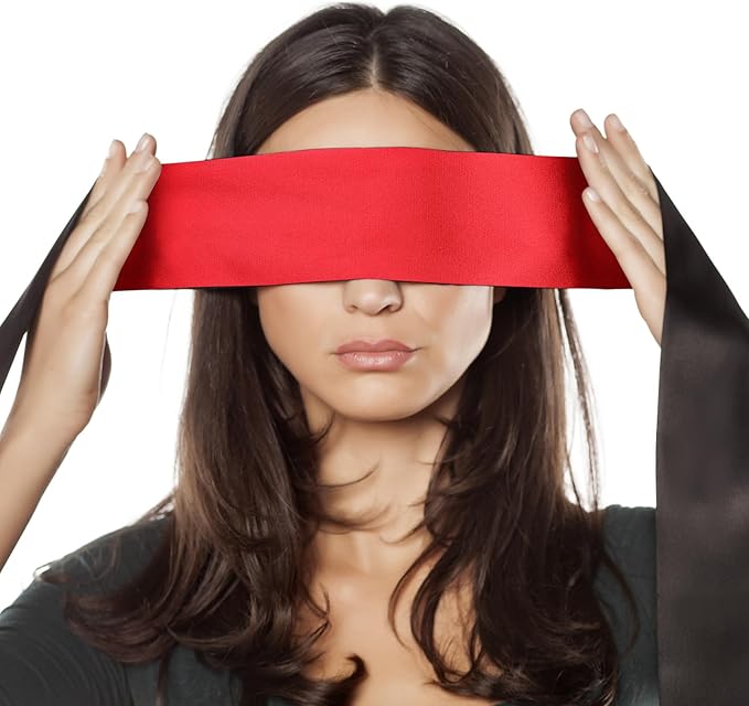 FRESHME Satin Eye Mask for Sleeping - Soft Eye Mask Adjustable Eye Shade Comfy Satin Eye Cover for Women Men Night Travel Nap Meditation Valentine's Day Gift Sleep Companion 160cm/63in Black and Red