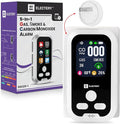 5 in 1 Carbon Monoxide Detector Combo with HD Screen, CO Alarm, Detects CO, Natural Gas, Smoke, Temperature & Humidity, Plug in with Battery Backup for Home, Apartment, Hotel, Camping RV Safety