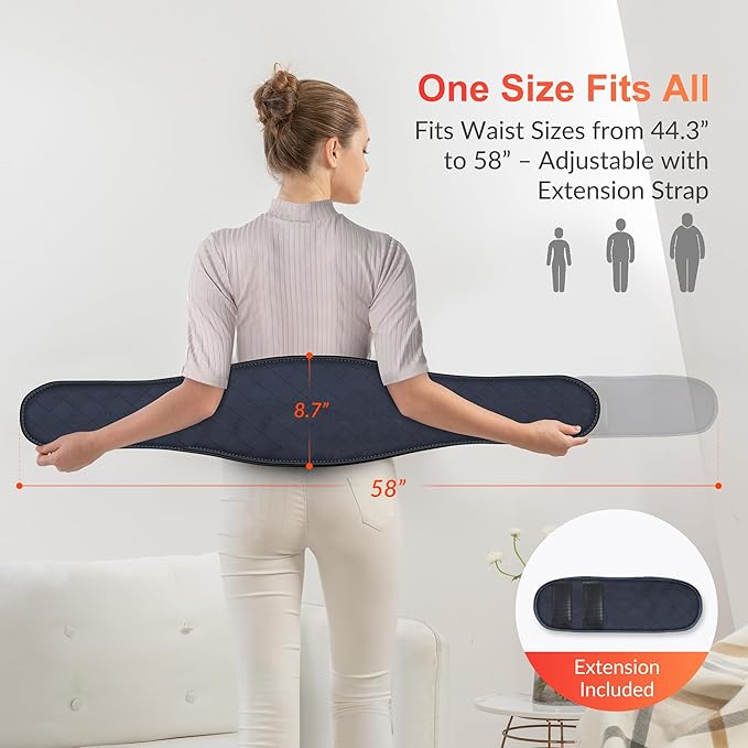 COMFIER Electric Heating Pad for Back Pain, Plug-in Vibration Lower Back Massager with Heat,FSA Eligible HSA,Heat Pad with Auto Shut Off,Heated Waist Belt, Gifts for Women Men Mom Dad (Pack of 2)