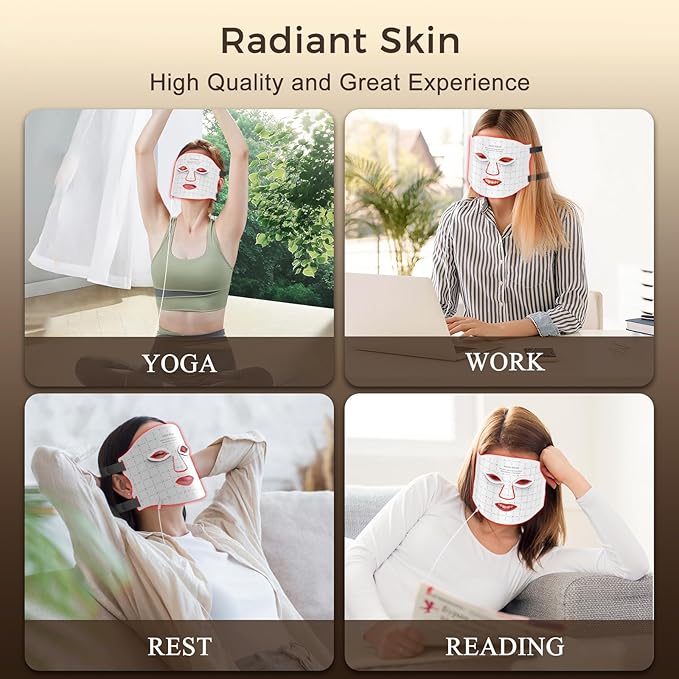 Red Light Therapy for Face, 7-1 Colors LED Light Therapy mask, Rechargeable LED Face Mask for Anti-Aging, Skin Firming & Radiant Glow at Home