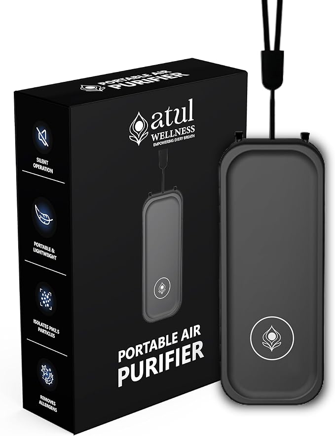 Personal Wearable Air Purifier, Pocket Portable Air Cleaner for Car, Home & Travel, 3rd Gen 50 Million Anions/cm³, Rechargeable PM2.5 Smog & Odor Protection