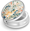 Pill Box-3 Compartment Small Pill Case for Purse & Pocket Mini Metal Pill Holder Travel Pill Container to Hold Supplements Vitamins BPA-Free (Deer)