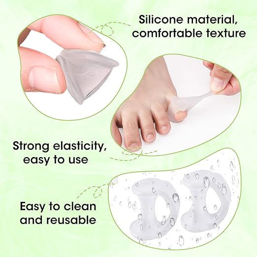 10PCS Gel Toe Separator, Pinky Toe Spacers, Little Toe Cushions Straightener Bunion Corrector for Preventing Rubbing & Relieving Pressure, Pain Relief from Overlapping Toes, Blisters, and Corns