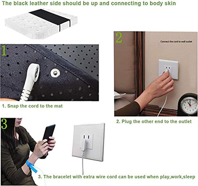 Amerthing Grounding Mats, Conductive Carbon Leatherette Pads for Better Sleep and Healthy, Relax Therapy Sheets (Full Size 54"x78"Inch)