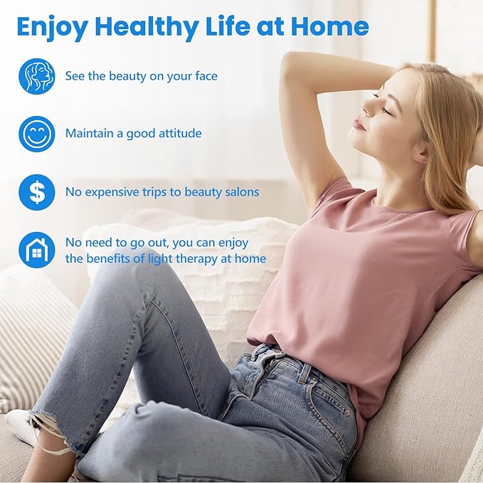 Blue Light Therapy Bulb, 18 LEDs Blue Light Therapy Lamp for Face and Body, High Irradiance, Large Coverage Area (Only Bulb)