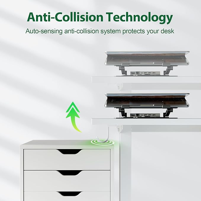 Agilestic Electric Standing Desk, 71 x 24 Inches Height Adjustable Desk, Sit Stand up for Work Office Home, Ergonomic Rising Computer Table with Memory Preset, White