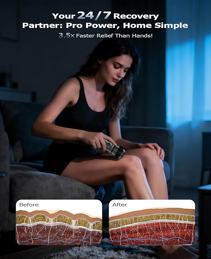 HYAKO R1 Mini Handheld Therapy Massager - Travel Deep Tissue Vibration Massage Gun Designed for Smaller Joints, Muscle Origins, Fascia Release & Trigger Points | Pocket-Sized Gift for Women & Men