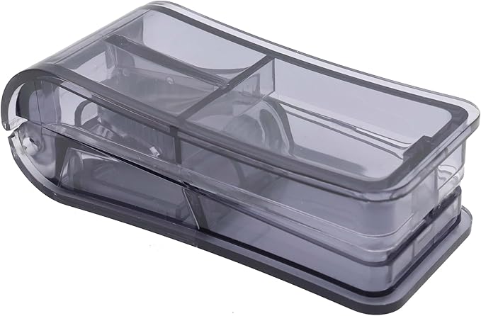 Pill Cutter, Splitter, Organizer for Pills/Supplement/Medication 2 Pcs (Black)