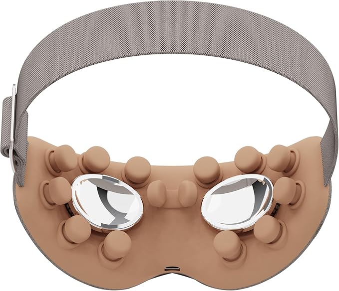 Eye Massager with 2 Level Heat & Cool, 150 Mins Uses, 3 Modes & 14 Vibration Heads, Heated Eye Mask with Bluetooth Music for Migraine, Eye Strain Puffiness and Dry Eye Relief, Eyes Care for Women Men