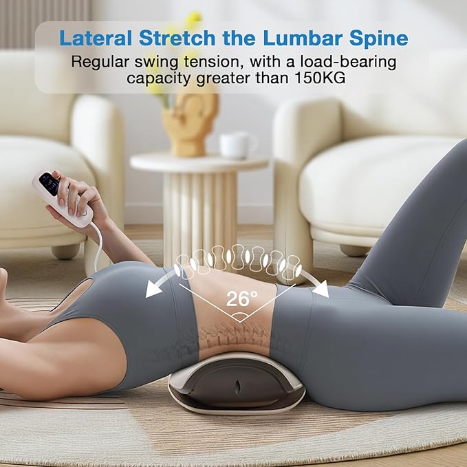 Electric Lumbar Traction Device, Electric Back Massagers Back Stretcher, Vibration Fascia pad, Used for The Waist, is a Waist pad Used After Exercising, Yoga, and Other Sports