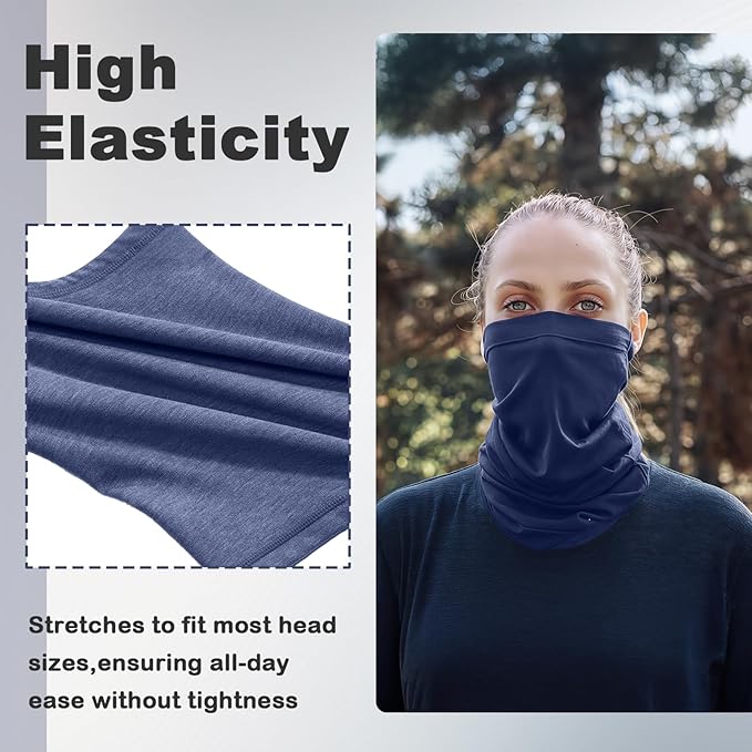 Faraday Gaiter, Faraday Scarf with Faraday Fabric, Faraday Hat with Silver Liners, E/M*F Protection Faraday Hood Effective RF Shielding, Protect Face Neck Brain. Multiple Ways to Wear(Blue)