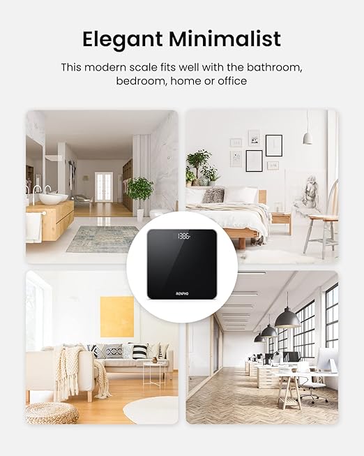 RENPHO Scale for Body Weight, Mechanical Bathroom Weighing Scale, Highly Accurate & Measures Weight up to 400 lb/180kg, Batteries Included, 11"/280mm, Black