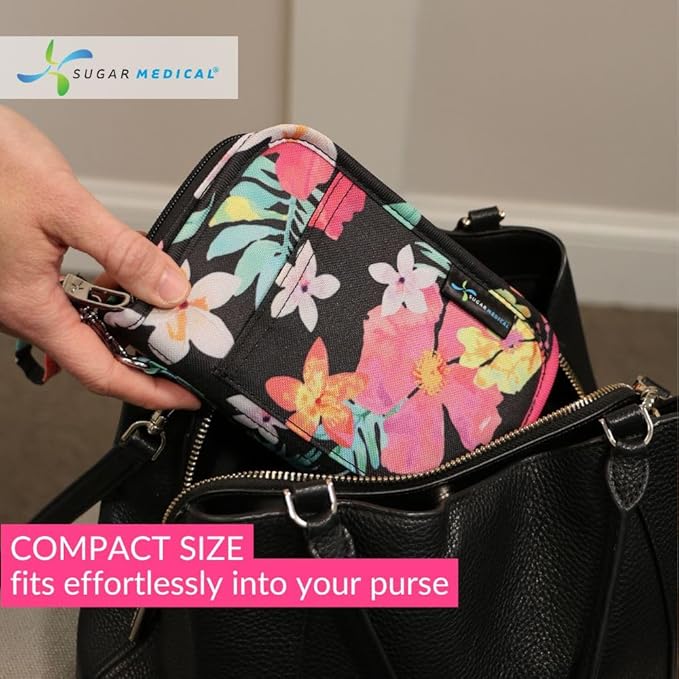 Sugar Medical Diabetes Supply Case |Diabetic Care Products | Diabetic Supplies Travel Organizer | Diabetic Supply Bag | Glucose Meter Kit | Diabetic Bags for Supplies | Glucometer Case (Aloha)