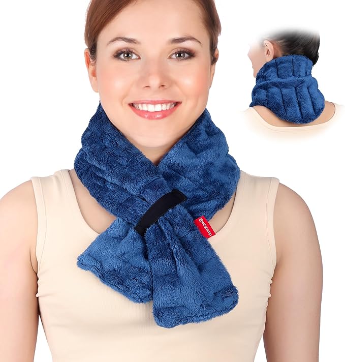 Comfytemp Microwavable Heating Pad for Neck Shoulders, FSA Eligible HSA, 33"×4", Moist Heat Neck Wrap Warmer for Pain Relief, Microwave Heating Pad Warm Compress, Relaxation Items for Women Seniors