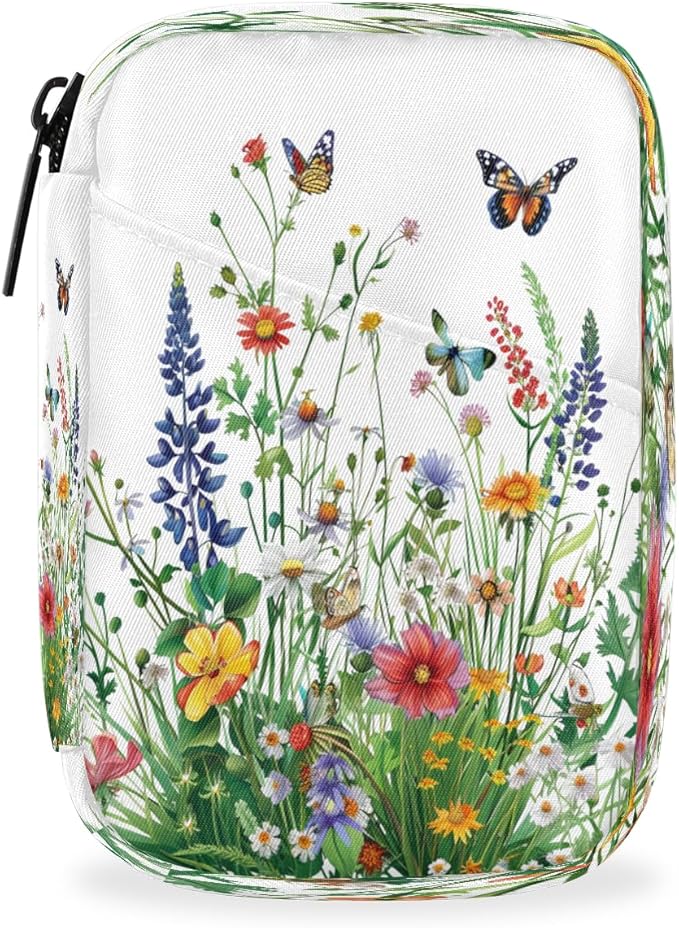 Flower Animal Butterfly Color Travel Pill Organizer Box Weekly Portable Pill Case Daily Pills 7 Day Small Birth Control Pills Container Removable Compartments for Medicine Vitamins Fish Oil