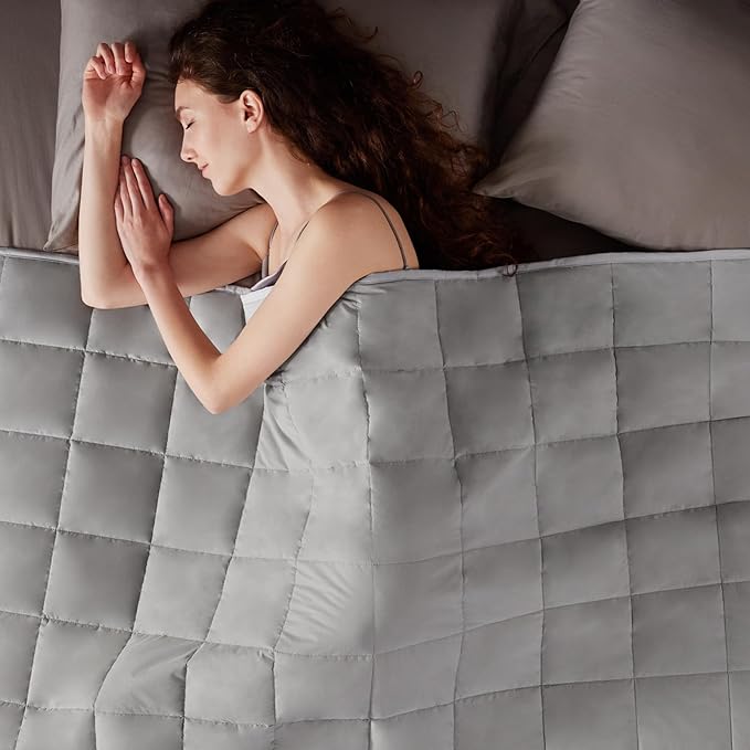 Weighted Blanket Queen Size (60"x80" 12lbs),Ultra Soft and Cozy Cooling Weighted Blanket Queen Size for Adult,Heavy Blanket with Machine Washable Soft Blanket, Stone Grey