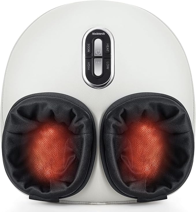 Nekteck Foot Massager with Heat for Neuropathy Plantar Fasciitis, 2026 Upgraded Shiatsu Air Compression Feet Massager for Size Up to US 11, Gifts for Him Her Relaxation (FSA Eligible HSA Eligible)