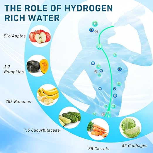 New Upgrade 10000PPB Hydrogen Water Bottle SPE/PEM Technology Seven Colorful Light Double Anti-Slip and Leak-Proof Hydrogen Water Generator with LCD Display (Black, H80)