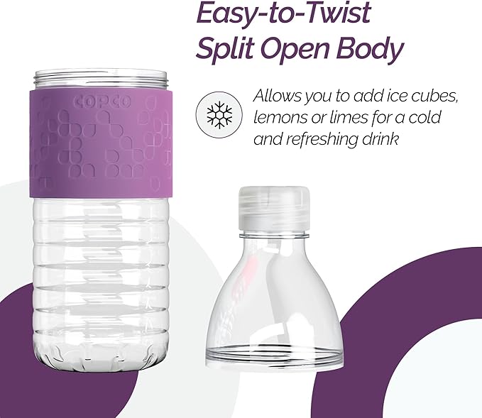 Copco Hydra Water Bottle with Spill-Resistant Lid, 16.9 oz - Reusable Tritan Non-Slip Sleeve, Twist-Open Body - BPA-Free, Leak-Proof, Durable & Portable for Gym, Office, School (Lime Green)