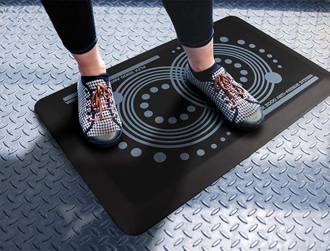 Floortex AFS-TEX 2000 Black Active Anti-Fatigue Comfort Mat 16" x 24" Compact (FC24161ABK)
