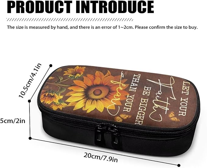 Fall Sunflower Diabetic Supplies Case, Carrying Organizer for Glucose Meter, Lancing Device, Blood Sugar Test Strips, Lancets, Insulin Pens, Alcohol Wipe and Other Diabetes Care Accessories