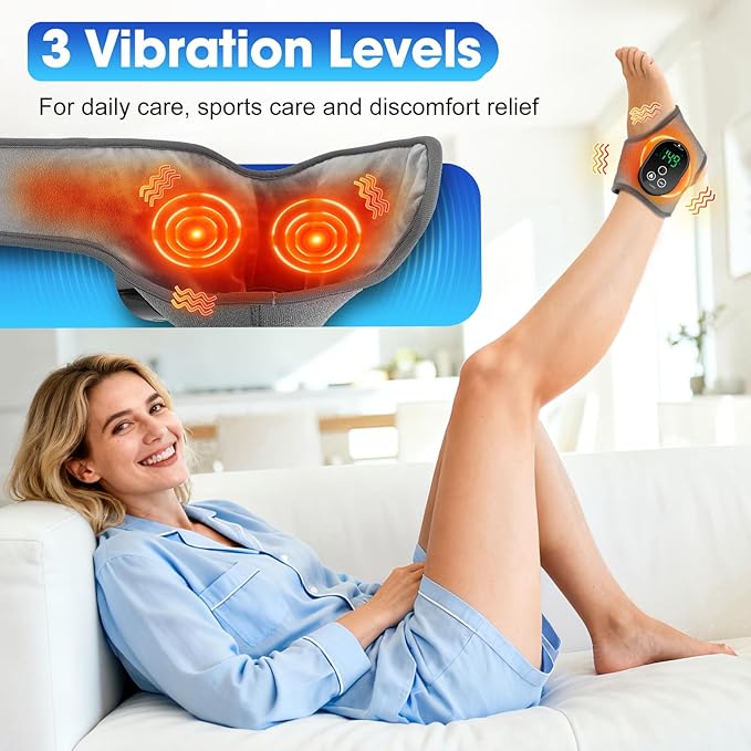 Cordless Neuropathy Foot Massager, Rechargeable Ankle Heating Pad for Pain Relief, Foot and Ankle Massage for Circulation, Suitable for Reduce Fatigue and Plantar Fasciitis, Travel & Home Use