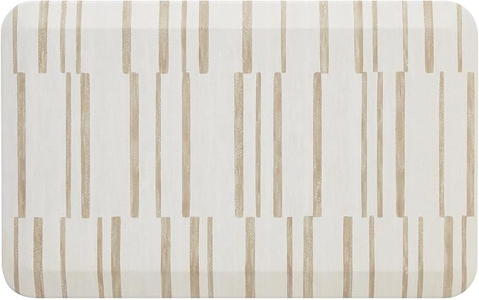 House of Noa Nama Standing Mat – Anti-Fatigue Cushioned Kitchen Mats for Floor | Ergonomic Bounce-Back Foam Kitchen Mats | Anti-Fatigue Mats for Kitchen & Standing | Nara Stripe Natural | 22" x 36"