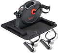 Sunny Health & Fitness Under Desk Smart Mini Pedal Exerciser, Exercise Cycle Bike and Mat/Workout Bands with Low Profile Design - SF-B0418SMART