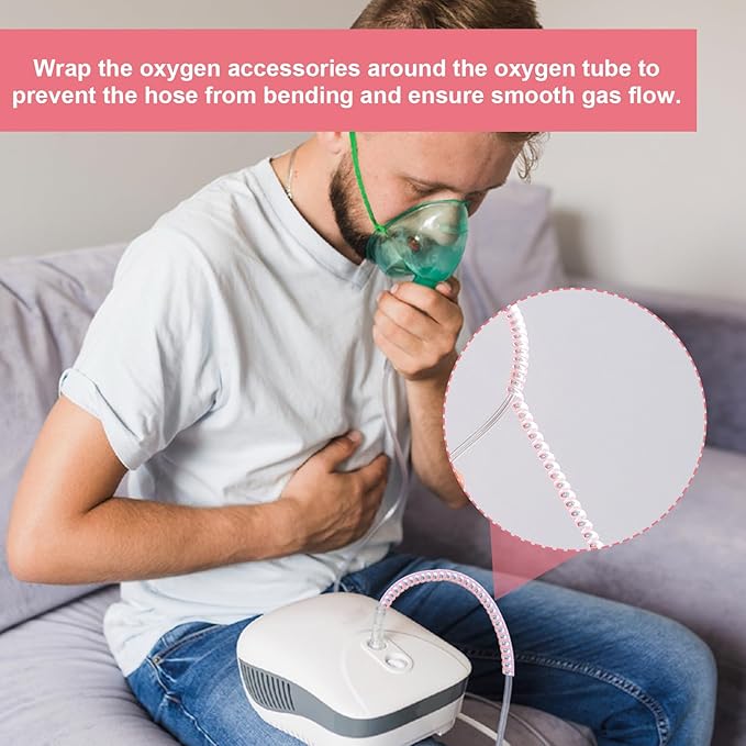 10 Pack Oxygen Tube Support Crimp Straightener for Oxygen Concentrator Machine, Oxygen Tubing Support for Oxygen Concentrator Oxygen Tank Oxygen Hose Nasal Cannula Oxygen Accessories (Radiant Pink)