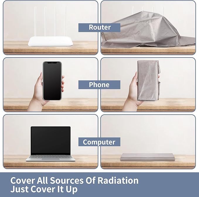 Fabric Military Grade Protection Faraday Fabric 19.7" x 43" DIY Wireless Shield Fabric for WiFi, Cell, GPS