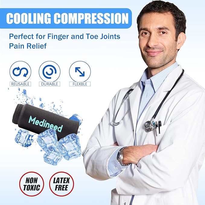 2PCS Finger Sleeves Gel Ice Pack, Lasting Cold Compress Freeze Sleeve, Reusable Finger Brace Ice Packs for Injuries, Arthritis, Tendonitis, Gout, Sprains, Middle Protectors (Pink)
