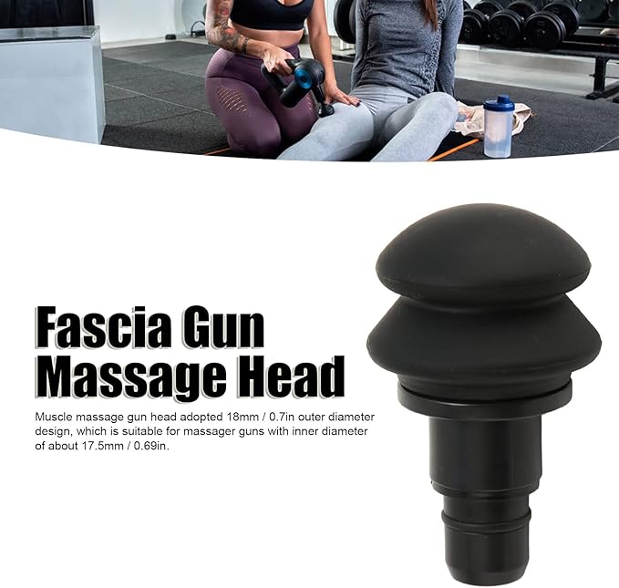 AMONIDA Fascia Massage Gun Head, 18mm Silicone Gas Cushion Fascia Massager Replacement Head, for Head, Buttocks, Thighs, Calves, Flat Major Muscles