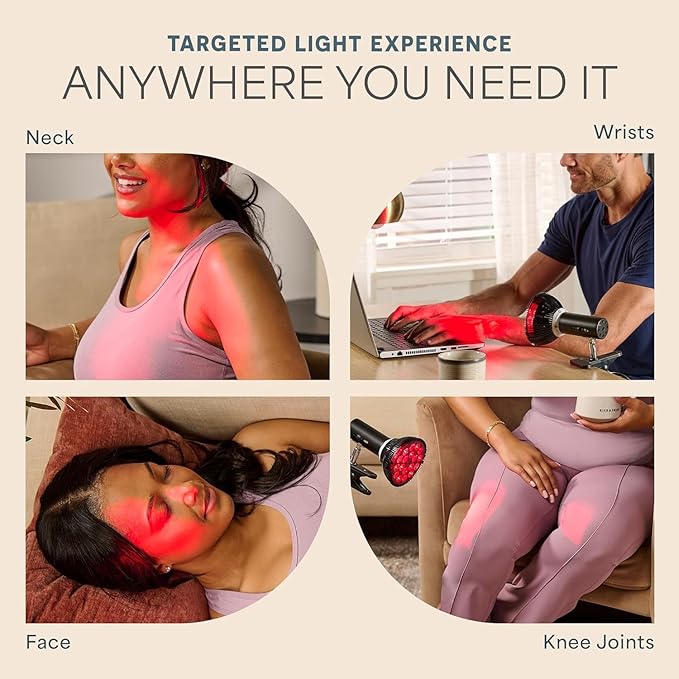 LifePro Red Light Therapy Lamp - Infraglow Infrared Red Light Therapy Bulb with 660nm and 850 nm Wavelength -18 LEDs & Clip-On Lamp - at Home Infrared Bulb for Daily Wellness and Relaxation
