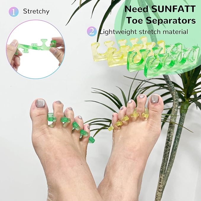 SUNFATT Toe Separators for Pedicure,Toe Separators for Nail Polish,Pedicure Toe Spacers,Toe Spacers use for separation of toenails or nails,Soft Gel Toenail Spacers Pedicure Kit.(6pcs)