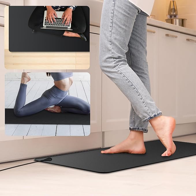 Urvoix Grounding Mat for Feet, 35.4"x23.6" Earth Mat Grounding Pad for Bed, Grounding Mat Kit for Desk, Improve Sleep, Supports Energy, Relieve Anxiety w/ 15 Foot Cord & Conductive Test Pen