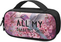 Rnyleeg Pink Diabetic Bags for Women Floral Hummingbird Insulin Cooler Travel Case Large Capacity Insulin Bags for Traveling All My Diabetes Shit