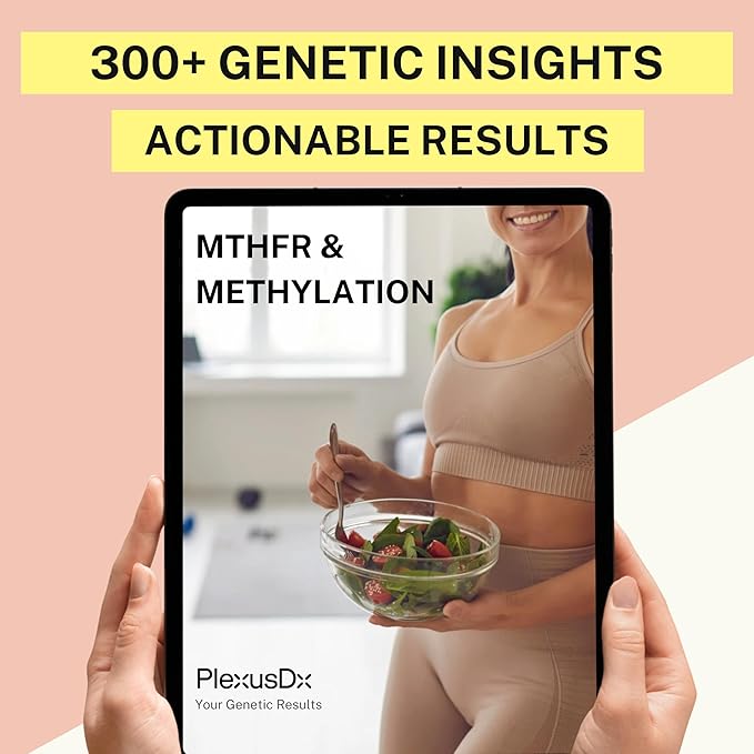 Genetic Methylation Test Kit & MTHFR Testing Kit | 300+ DNA Reports Including MTHFR Gene Variants, COMT, BHMT, AHCY and Folate | Custom Supplement & Meal Plan Recommendations with 10,000 Recipes