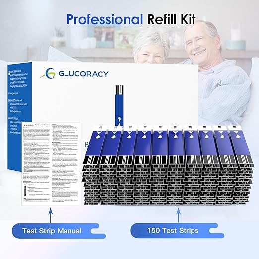 Blood Glucose Test Strips Glucoracy G-425-2/G-425, 150 Diabetic Blood Test Strips, Home Diabetic Supplies for Glucracy G-425-2/G-425 Blood Sugar Testing Kit