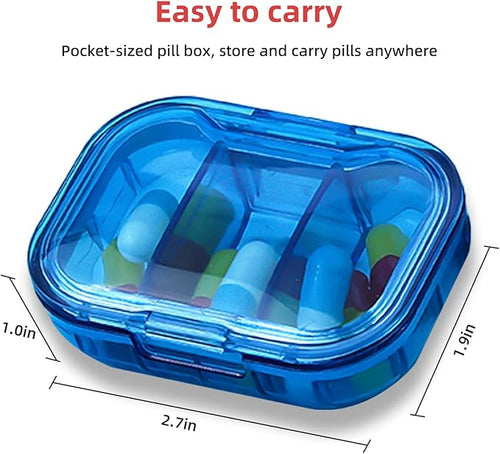 1 Pack Travel Pill Organizer for Purse, 3 Compartment Pill Organizer for Travle, Compact Mini Pill Case for Travle, Small Pill Box for Purse, Pocket Pill Case, Pill Box Compact