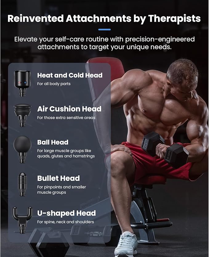 BOB AND BRAD A2 Pro Massage Gun with Heat and Cold Therapy, FSA-HSA Eligible Professional Percussion Massage Gun Deep Tissue for Back Pain Relief, Heated Muscle Massager with Force Sensor for Athletes