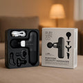 RUBY VIBE CO Velocity Massage Gun, Deep Tissue Percussion, Muscle, USB-C Rechargeable, Plastic, Black, 4 Speed Levels, Handheld Massager, 1.8"x5.8"x3.4",12.7 oz