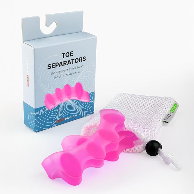 TEGA Toe Separators & Spacers for Men and Women - Silicone Toe Straightener for Bunion Correction, Plantar Fasciitis & Hammer Toe Relief - Restore Natural Foot Shape (Small/Medium)