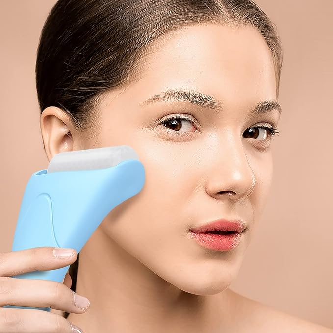 Ice Roller & Gua Sha Set, Skin Care for Face Wrinkles and Puffiness, Self Facial Massage Tools