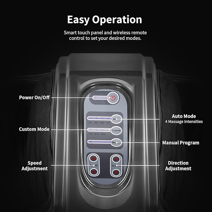 Giantex Shiatsu Foot Massager Machine for Feet, Nerve Pain Therapy Spa Gift Deep Kneading Rolling Massage for Leg Calf Ankle, Electric Shiatsu Foot Massager w/Remote, 4 Modes, Gray